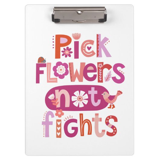 Porte-bloc Citation positive rose florale (Devant)