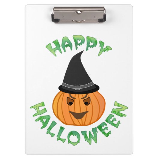 Porte-bloc citrouille "HAPPY HALLOWEEN" (Devant)