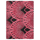 Porte-bloc Classic Art Déco Rouge Noir Blanc Peacock Motif (Dos)