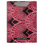 Porte-bloc Classic Art Déco Rouge Noir Blanc Peacock Motif (Devant)