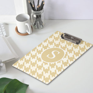 Porte-bloc Classic Houndstooth Beige Tan & Blanc Monogramme