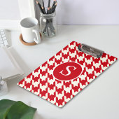 Porte-bloc Classic Houndstooth Cherry Rouge & Blanc Monogramm