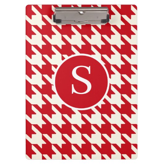 Porte-bloc Classic Houndstooth Cherry Rouge & Blanc Monogramm (Devant)