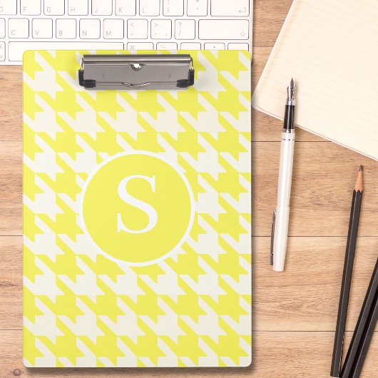 Porte-bloc Classic Houndstooth Lemon Jaune & Blanc Monogramme