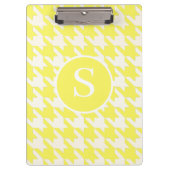 Porte-bloc Classic Houndstooth Lemon Jaune & Blanc Monogramme (Devant)