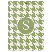 Porte-bloc Classic Houndstooth Sage Vert & Blanc Monogramme (Dos)