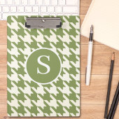 Porte-bloc Classic Houndstooth Sage Vert & Blanc Monogramme