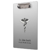 Porte-bloc Classique Médicale élégant Noble Blanc Noir Caduce (Gauche)
