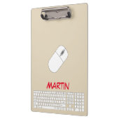 Porte-bloc Clavier, souris et crayon blanc (Gauche)