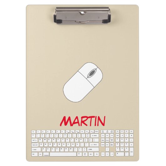 Porte-bloc Clavier, souris et crayon blanc (Devant)
