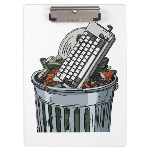 Porte-bloc Clavier sur poubelle (Devant)