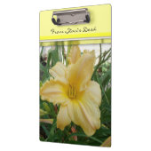 Porte-bloc clip fleurs de lys jaune (Gauche)