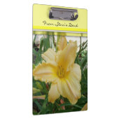 Porte-bloc clip fleurs de lys jaune (Swatch)