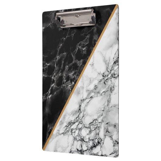 Porte-bloc Clipboard avec Black White Marble Stone (Gauche)