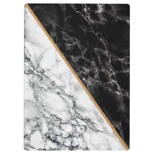 Porte-bloc Clipboard avec Black White Marble Stone (Dos)