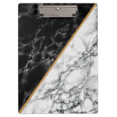 Porte-bloc Clipboard avec Black White Marble Stone (Devant)