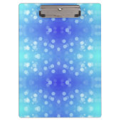Porte-bloc clipboard featuring a blue and teal bokeh pattern  (Devant)