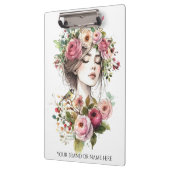 Porte-bloc Clipboard Women with Roses-Wreath (Gauche)