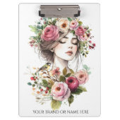 Porte-bloc Clipboard Women with Roses-Wreath (Devant)