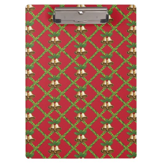 Porte-bloc Cloches traditionnelles à sonnettes rouges et vert (Devant)