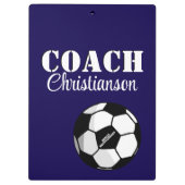 Porte-bloc Coach Bleu et Blanc Soccer Personnalisé (Dos)