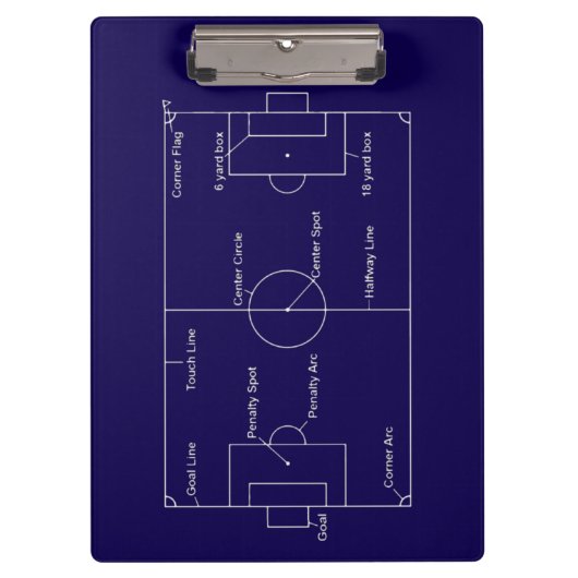 Porte-bloc Coach Bleu et Blanc Soccer Personnalisé (Devant)