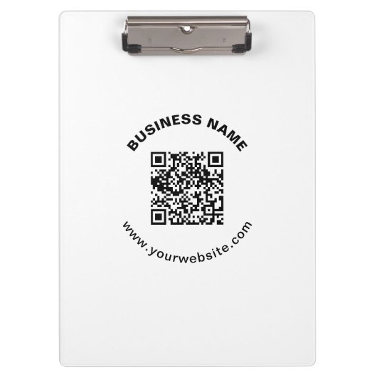 Porte-bloc Code QR avec nom d'entreprise Texte circulaire gra (Devant)