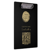 Porte-bloc Code QR Logo d'entreprise Noir moderne (Swatch)