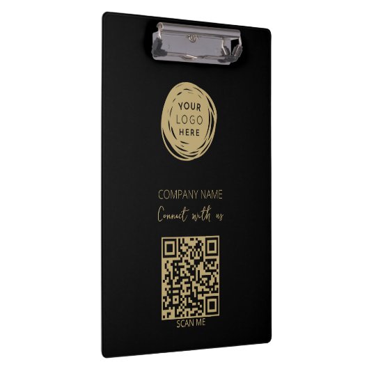 Porte-bloc Code QR Logo d'entreprise Noir moderne (Swatch)