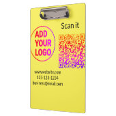 Porte-bloc Code QR minimal simple ajouter logo scanner nom du (Gauche)