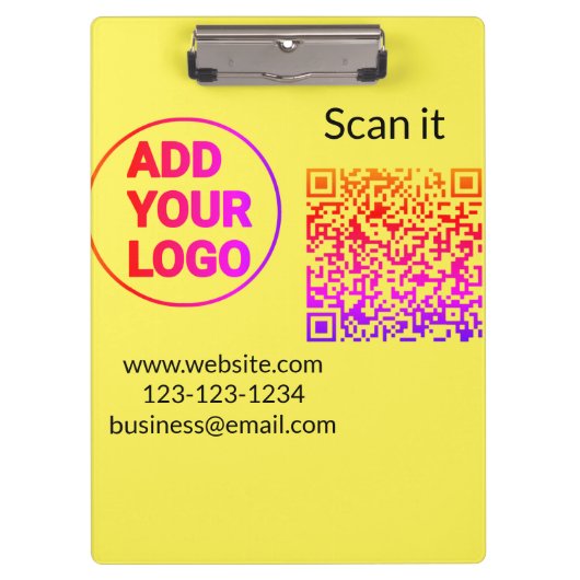 Porte-bloc Code QR minimal simple ajouter logo scanner nom du (Devant)