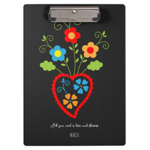 Porte-bloc Coeur de floraison folklorique portugais