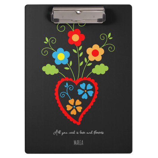 Porte-bloc Coeur de floraison folklorique portugais (Devant)