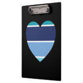 Porte-bloc Coeur rayé bleu (Gauche)