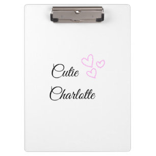 Porte-bloc cœur rose pailleté simple minimaliste ajouter nom