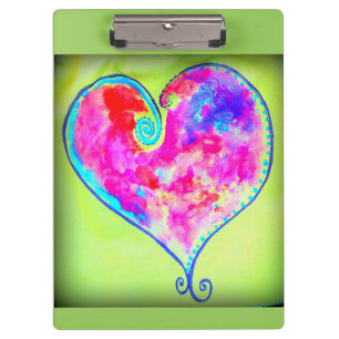 Porte-bloc coeur tourbillonnant rose