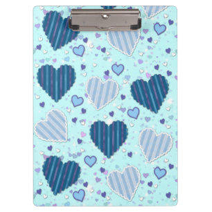 Porte-bloc Coeurs bleu et violet