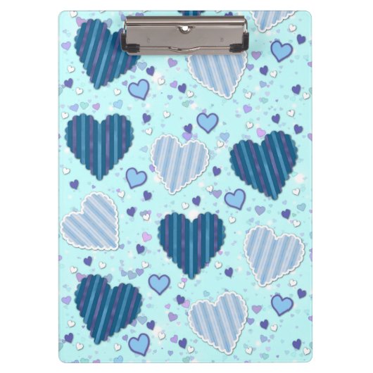Porte-bloc Coeurs bleu et violet (Devant)