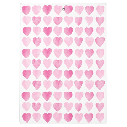 Porte-bloc Coeurs d'aquarelle rose mignonne (Dos)