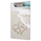 Porte-bloc Coeurs de plage avec noms (Gauche)