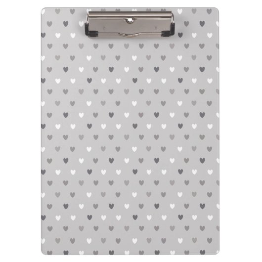 Porte-bloc Coeurs de polka minuscules dans les tons gris (Devant)