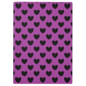 Porte-bloc Coeurs de polka noir sur violet (Dos)