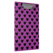 Porte-bloc Coeurs de polka noir sur violet (Swatch)