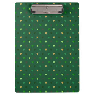 Porte-bloc Coeurs de Polka sur vert de forêt
