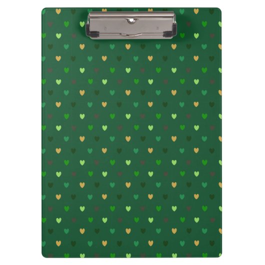 Porte-bloc Coeurs de Polka sur vert de forêt (Devant)
