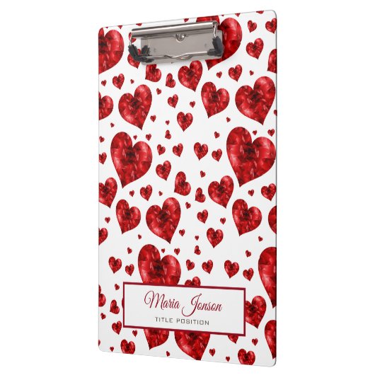 Porte-bloc Coeurs floraux rouges (Gauche)