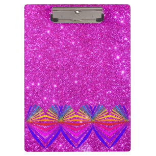 Porte-bloc Coeurs Girly scintillants scintillants roses de