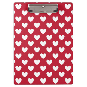 Porte-bloc Coeurs polka blancs et rouges