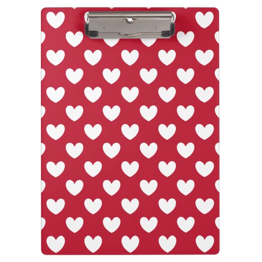 Porte-bloc Coeurs polka blancs et rouges (Devant)