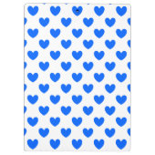 Porte-bloc Coeurs polka bleu sur blanc (Dos)